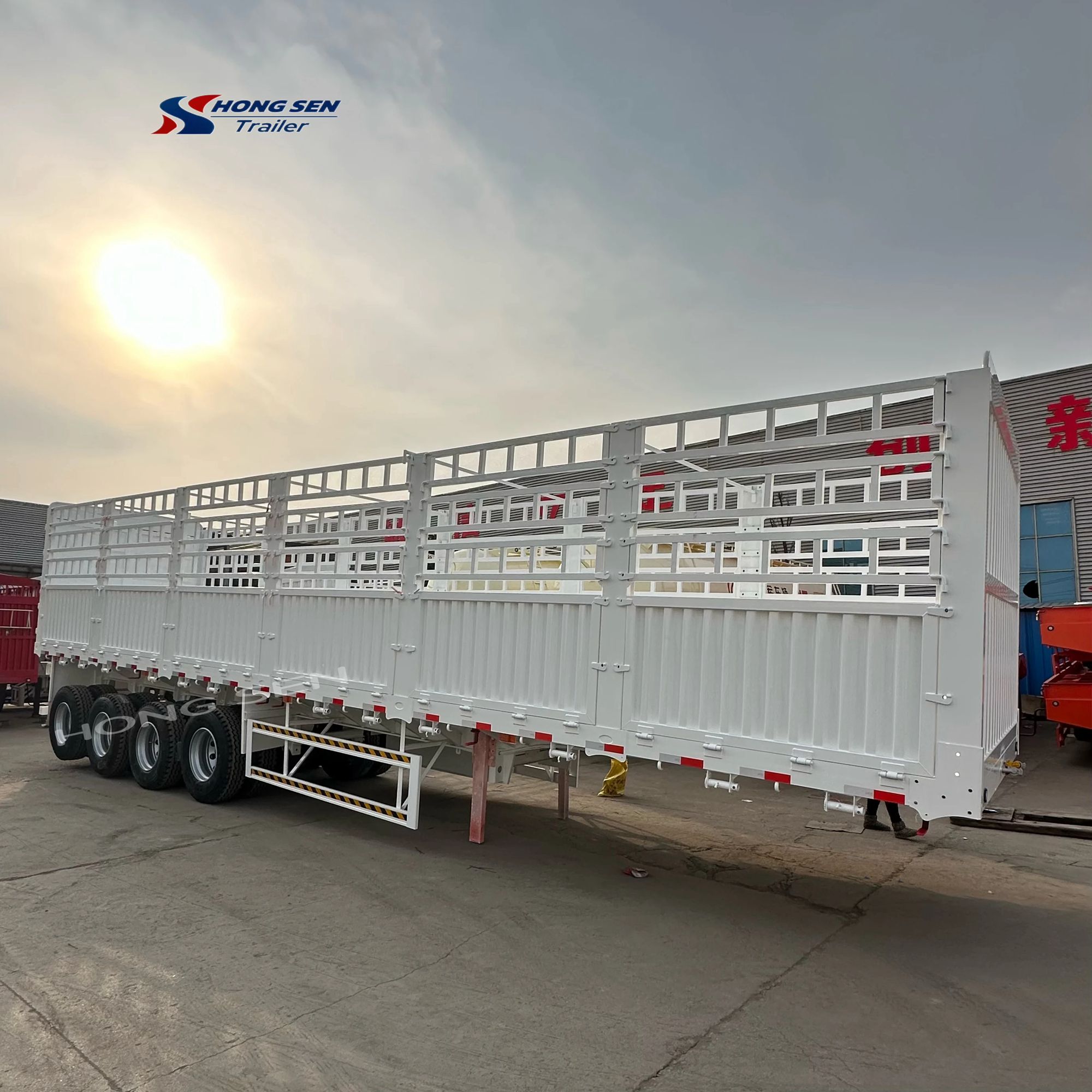4 Axle Drop Side Semi Trailer